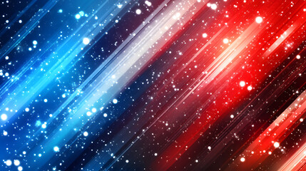 Obraz premium Abstract red and blue diagonal designs with white stars and dynamic visuals.Abstract red and blue diagonal designs with white stars and dynamic visuals.