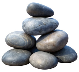 3D Stack of Stone Heap Isolated on Transparent Background, Realistic Rock Formation for Landscaping, Geology, and Outdoor Design