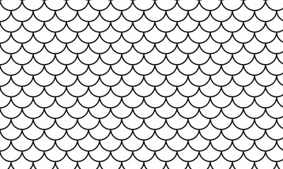 abstract black outline fish scale pattern.