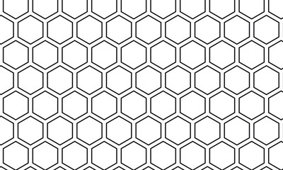 abstract black outline honeycomb pattern.