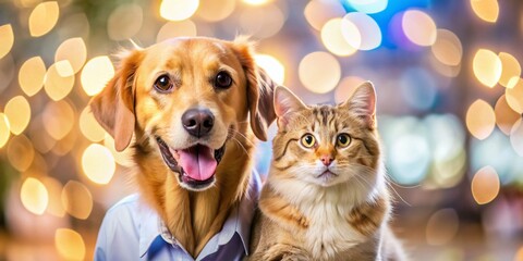 Logo Design for a Modern Pet Shop and Veterinary Clinic Featuring a Playful Dog and Cat, Emphasizing Compassion, Care, and Professionalism in a Welcoming Environment