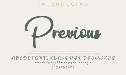Previous Font Stylish brush painted an uppercase vector letters, alphabet, typeface