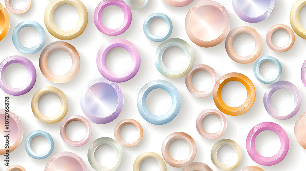 Poster a colorful pattern of circles is shown on a white background