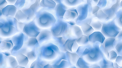 A blue and white background with a pattern of blue and white circles