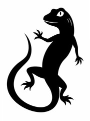 Black silhouette lizard tattoo vector illustration on a white background