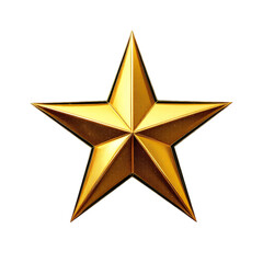 Golden Star Isolated on Transparent Background