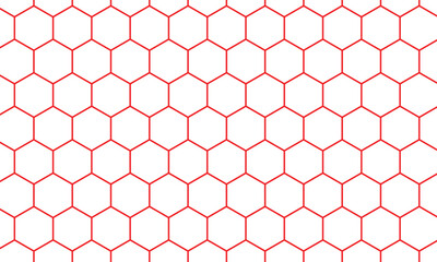 abstract red outline honeycomb pattern.