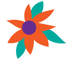 Flower oranye deco illustration