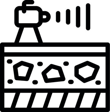 Ground penetrating radar - gpr - emitting radio waves to scan underground soil layers, geophysical survey concept