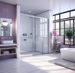 Vibrant Serenity: A Bathroom Featuring a Palette of Clear Colors”