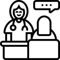 Doctor Consultation Line Icon Design Vector