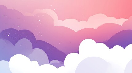 Fototapeta premium Abstract Pink and Purple Cloud Sky with White Stars