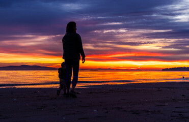 Serene Sunrise Over Vancouver Island Beach in British Columbia