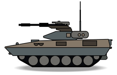 Fototapeta premium Advanced armored tank Isolated on white background.