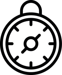 Clock icon representing time, measurement, or a timer, in a simple, bold style