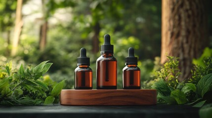 Herbal Tinctures in Glass Bottles with Droppers