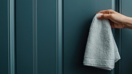 Macro shot of sanitizing wipes being used on a door handle, symbolizing infection control, Sanitizing wipes on door handle macro, Clean and preventive