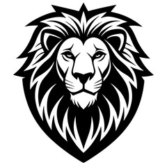 Obraz premium lion head logo vector silhouette and illustration