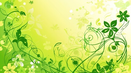 Vibrant Cartoon Summer Green Background Picture: A Refreshing Escape
