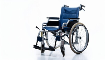 Wheelchair on White Background Isolated. Full Shot of Medical Devices.