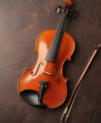 Fototapeta premium Elegant Vintage Violin Resting on Soft Surface