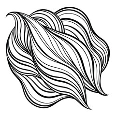 Abstract Waves Shape Black and White Line Art Vector