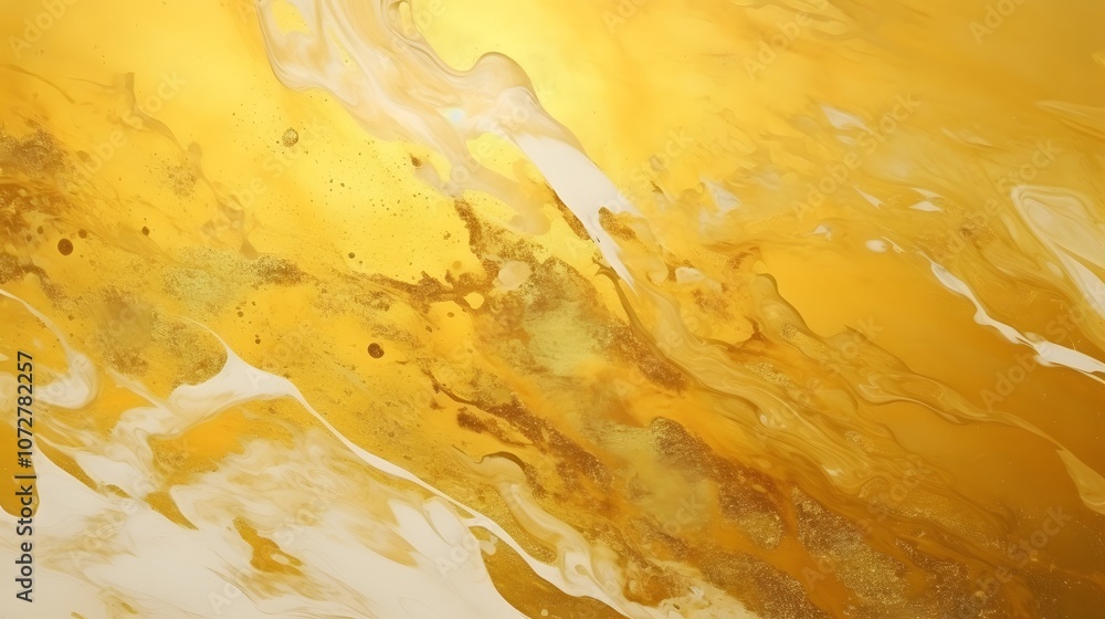 Poster abstract golden swirl with fluid patterns and textures.