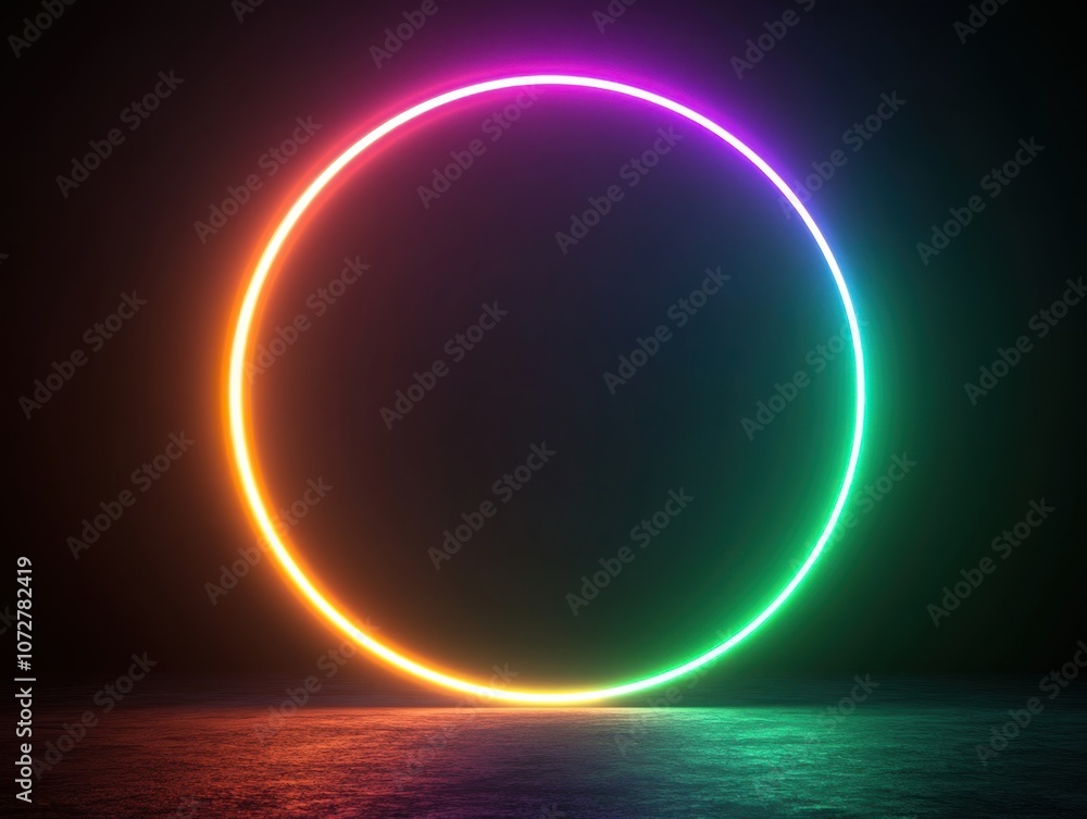 Poster multicolored light gradient arc in abstract background