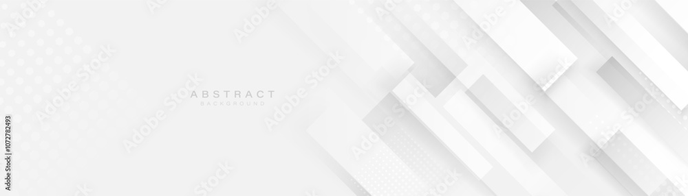 Poster minimalistic abstract background with white geometric layers and dot pattern
