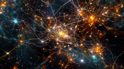 Fototapeta premium Cosmic Network Structure in Early Universe Style