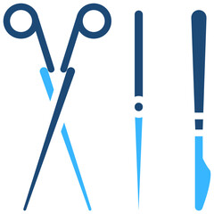 Surgical Tools Solid Color Icon Design Vector
