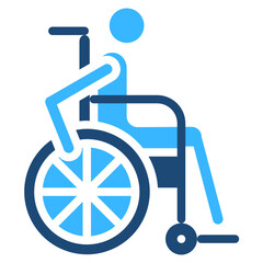 Wheelchair Solid Color Icon Design Vector