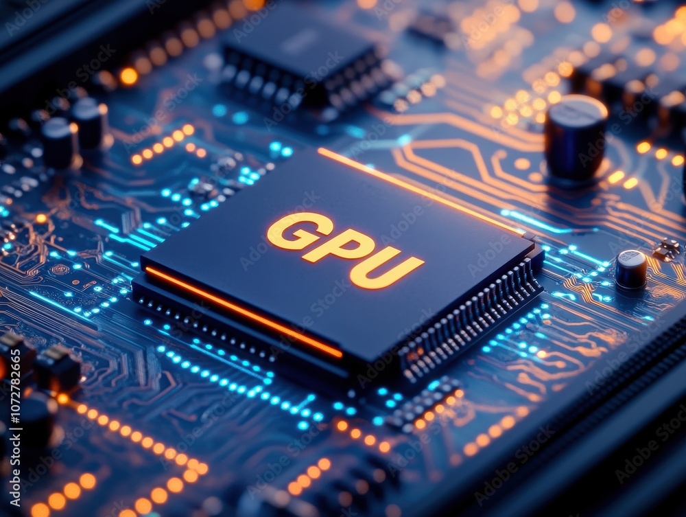 Poster advanced circuit board with gpu and vibrant design