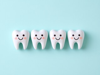 Obraz premium Cute Smiling Teeth Characters
