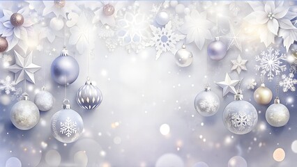 silver christmas balls on snow