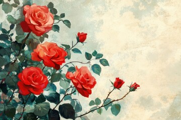 Fototapeta premium Red rose background