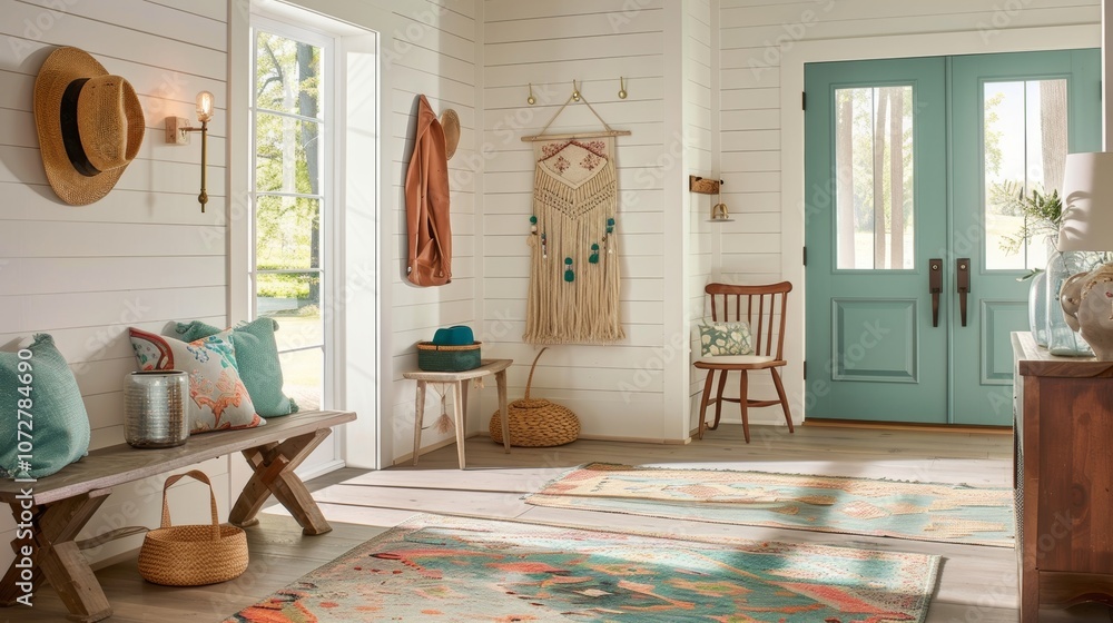 Poster step into a world of wonder with this entryway featuring a playful mix of colors patterns and decor 
