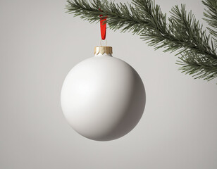 Mockup, christmas ball on plain background, Ai generated images