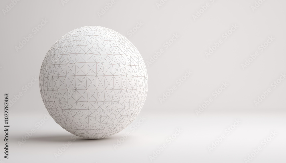 Poster a simple, white sphere sits on a smooth surface, emphasizing a minimalist aesthetic against a subtle