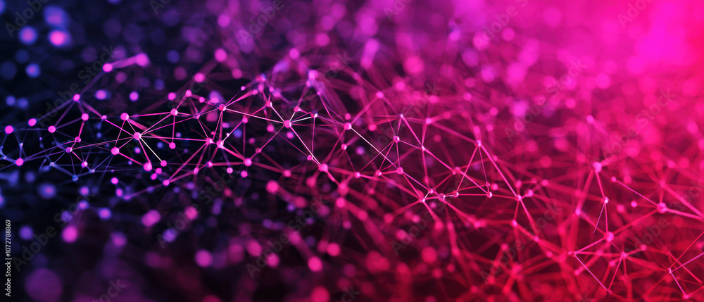 Poster description:** a vibrant, abstract representation of interconnected lines and nodes, showcasing a bl