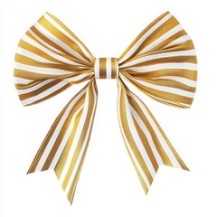 Elegant golden striped bow for decorations.