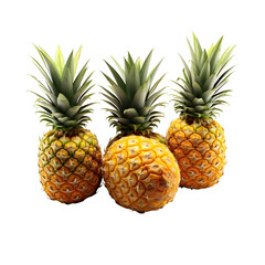 Fototapeta premium Fresh Pineapple Slices Arranged on white background for Refreshing Culinary Display