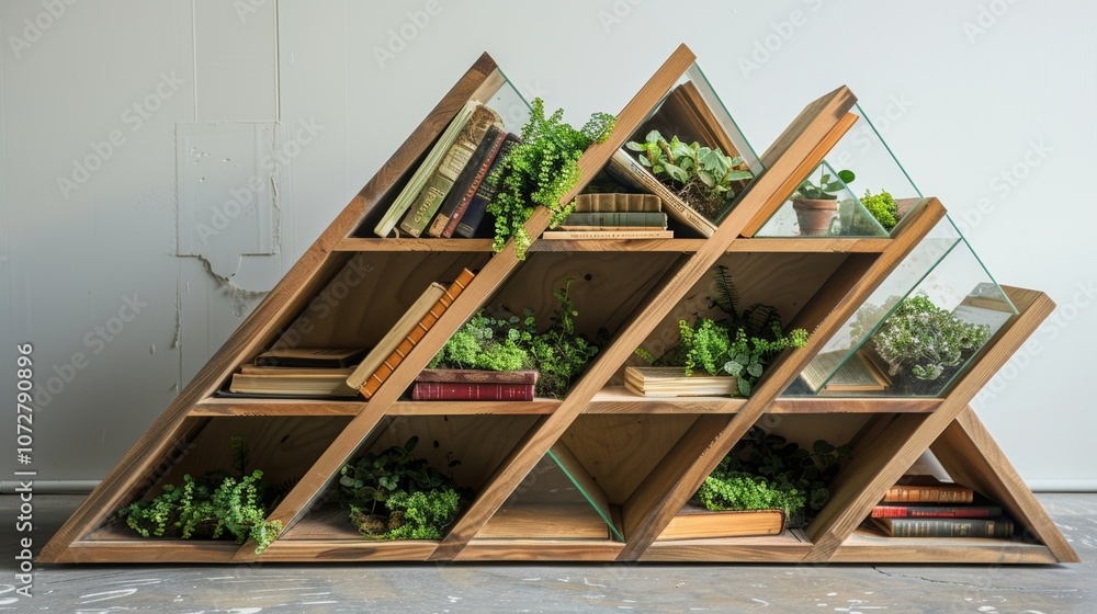 Poster a unique and functional piece of furniture this terrarium bookshelf allows you to showcase your favo