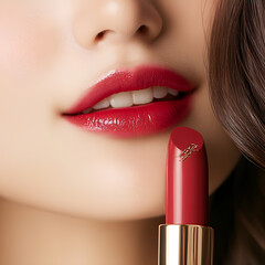 Obraz premium Elegant High-Fashion Beauty Portraits with Radiant Skin, Glamorous Makeup, and Luxurious Skincare Glow.
