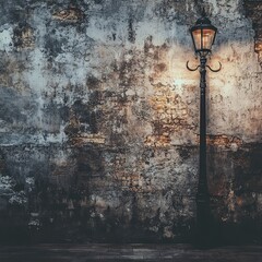 Photo of an event poster mockup displayed on a city wall featuring a weathered texture, illuminated by soft street lighting and high contrast colors, creating a raw and energetic aesthetic