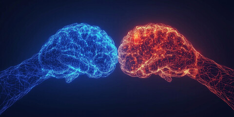 Abstract illustration of a brain forming neural connections with vivid neuron networks, symbolizing cognitive processes, artificial intelligence, and neural computing concepts.