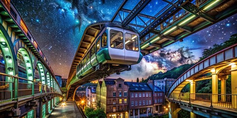 Night Cityscape Wuppertal North RhineWestphalia