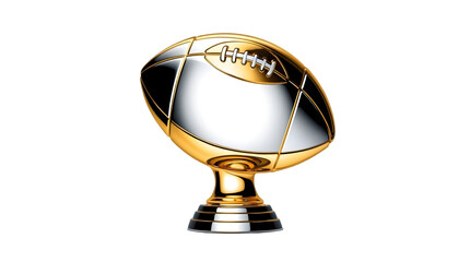 Golden Football Trophy Shines on white Background