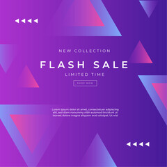 Modern Flash Sale Banner with Geometric Abstract Design