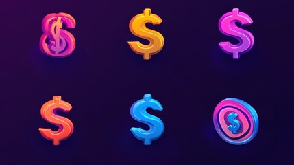 Obraz premium Dollar Sign Icons Modern and creative dollar sign icons in various styles